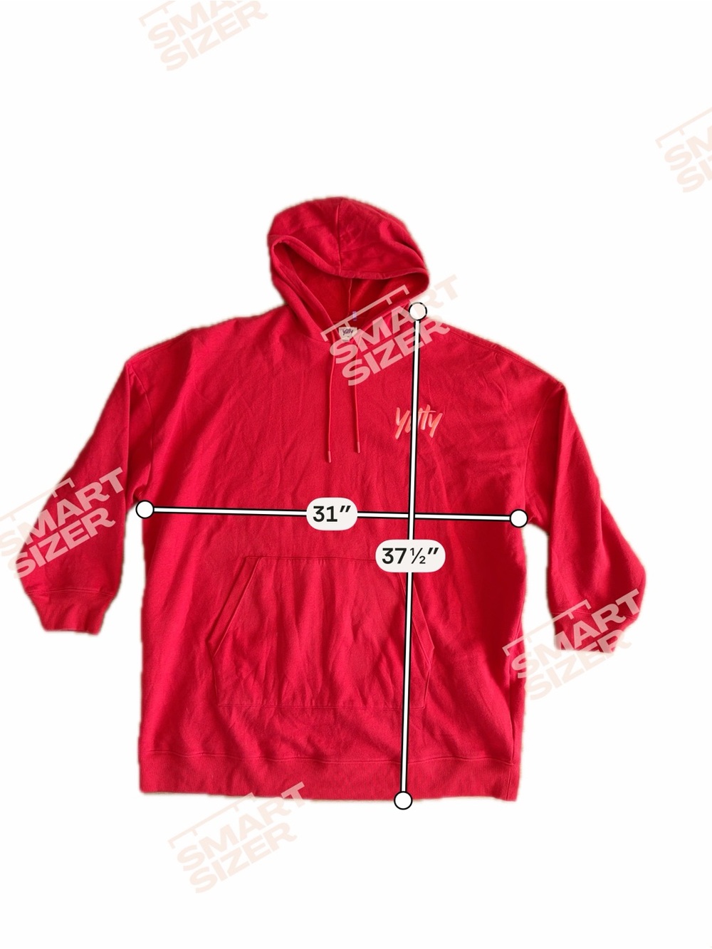 YITTY Red Oversized Hooded Sweatshirt - Size 2X - Picture 10 of 10